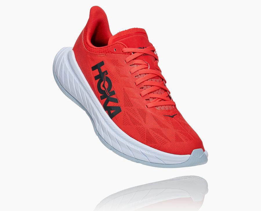 Hoka One One Koşu Ayakkabısı Erkek Kırmızı/Beyaz - Carbon X 2 - KY8436901